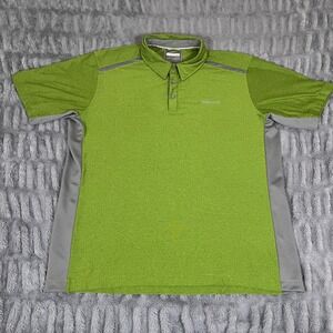 Marmot Men's XL Green Gray Heathered Polo Shirt Golf Outdoor Performance XL/TG